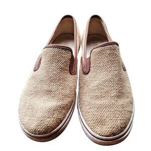 Lauren Ralph Lauren Womens Burlap Slip-On Sneakers Size 8.5B Brown